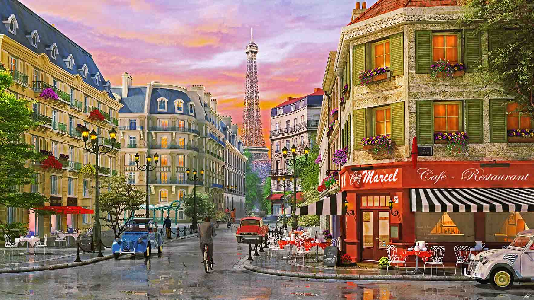 Фон улицы Парижа
