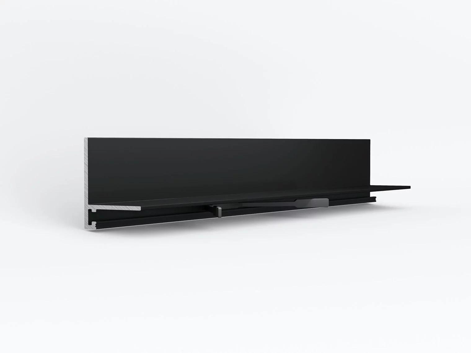 Микроплинтус LACONISTIQ micro L MAX черный анодированный (35,6х16,2х4.9х2450 мм) 7 зажимов в компл.
