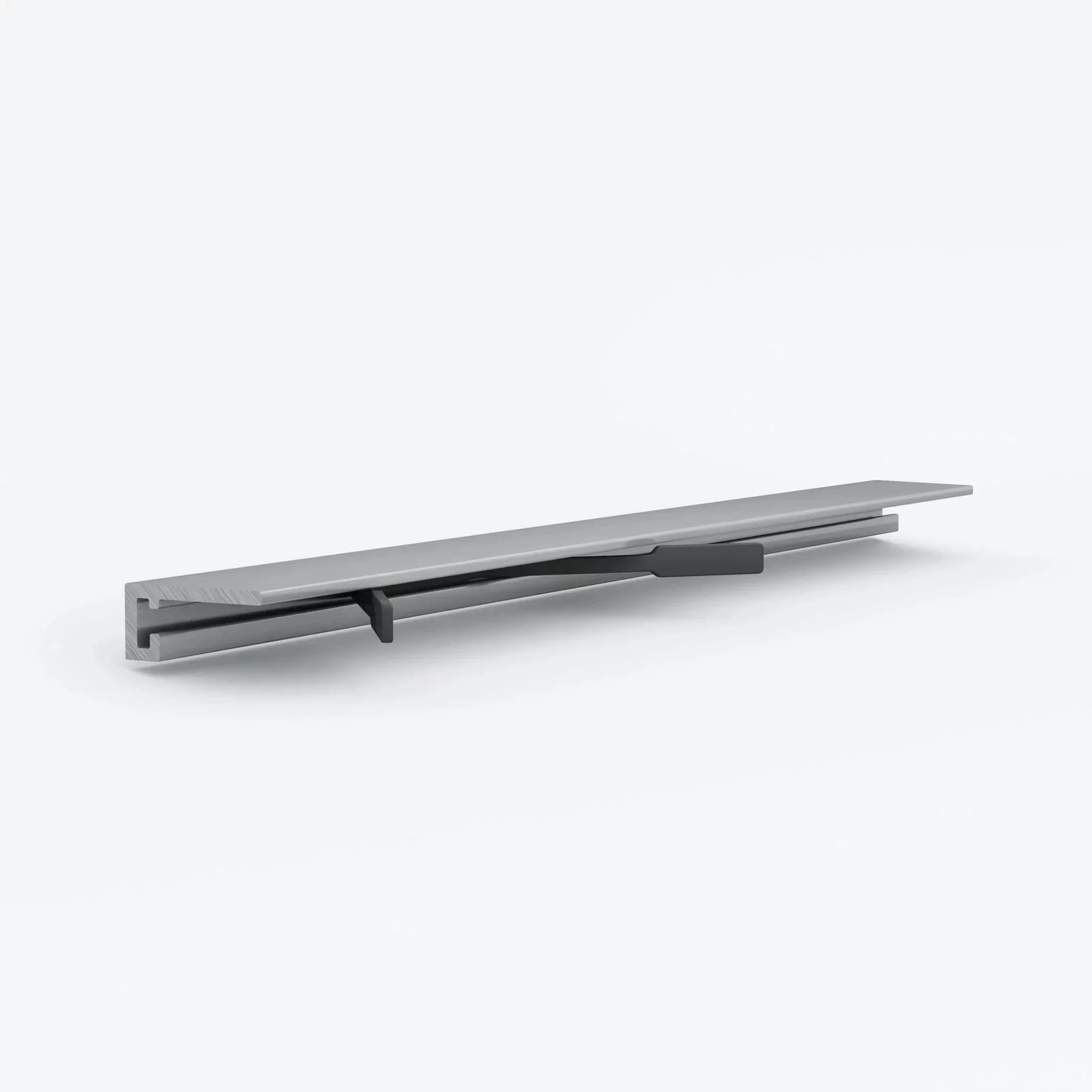 Микроплинтус LACONISTIQ micro 19 серебро анодированный (19х5,5х2450 мм) 7 зажимов в комплекте