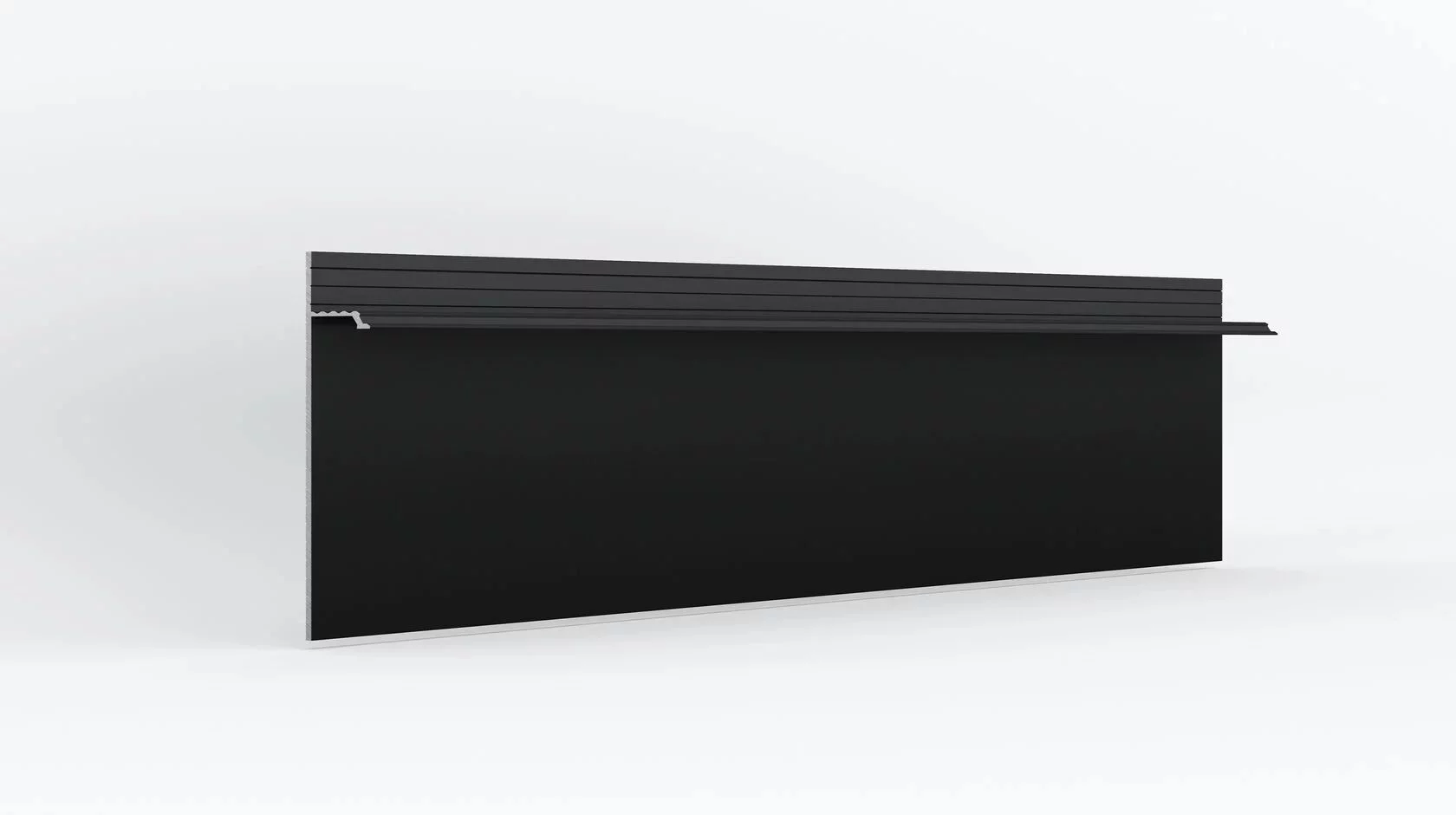 Скрытый плинтус LACONISTIQ REGULAR, под подсветку, черный МУАР RAL9005 (80х13х3000 мм)